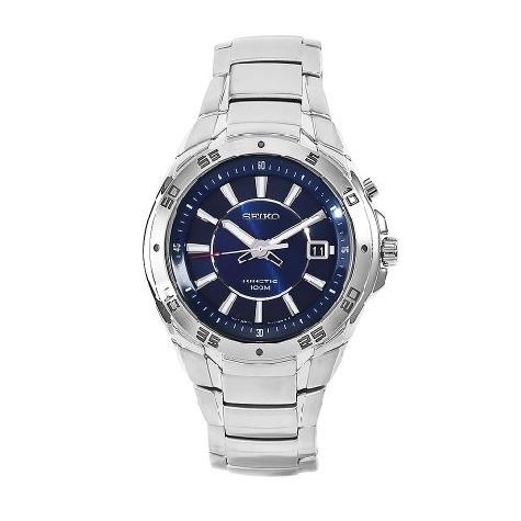 Seiko Kinetic Blue Dial Stainless Steel Mens Watch Model SKA429